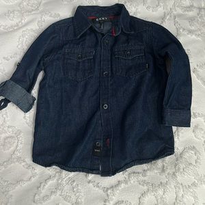 DKNY button up denim top